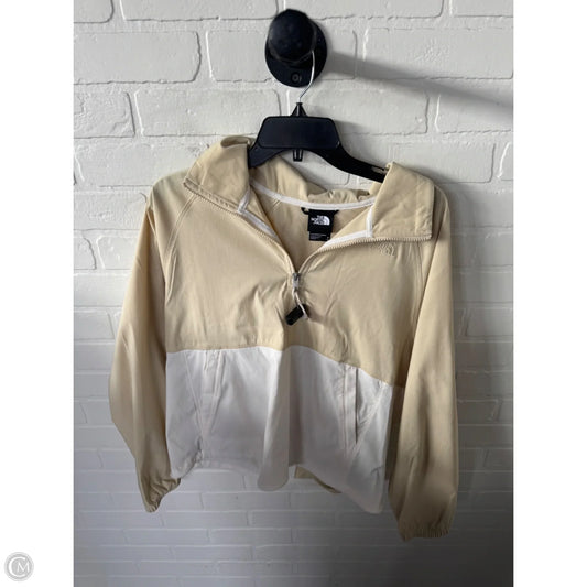 Jacket Windbreaker By The North Face In Tan & White, Size: M