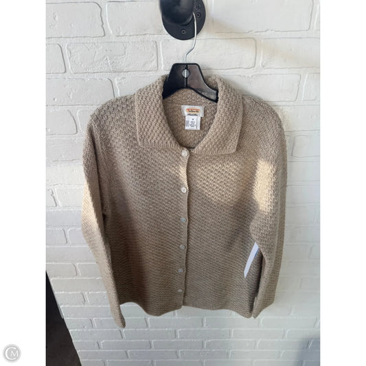 Sweater Cardigan By Talbots In Tan, Size: M
