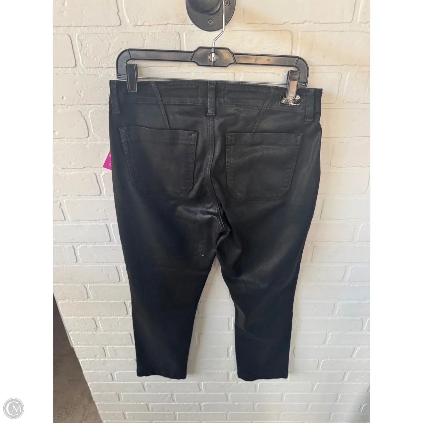 Jeans Straight By Paige In Black Denim, Size: 8