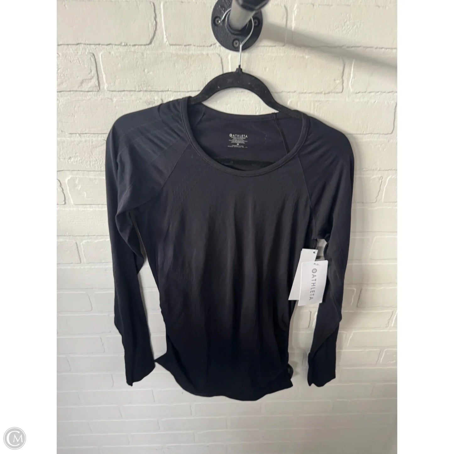 Athletic Top Long Sleeve Crewneck By Athleta In Black, Size: M