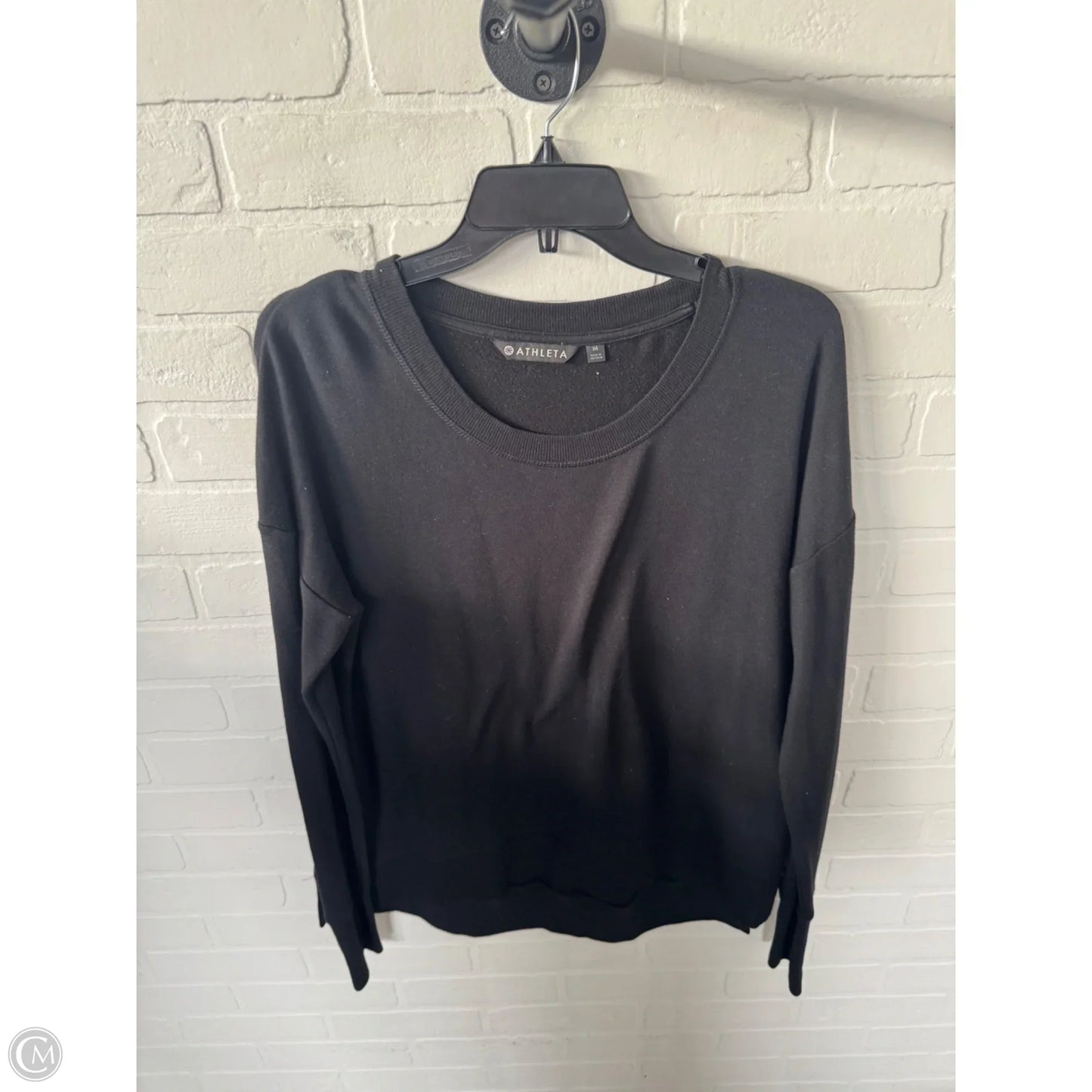 Athletic Sweatshirt Crewneck By Athleta In Black, Size: M