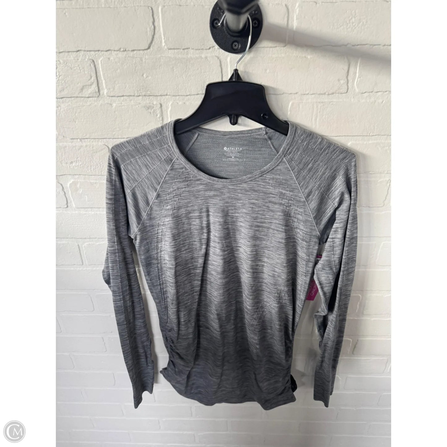 Athletic Top Long Sleeve Crewneck By Athleta In Grey, Size: M