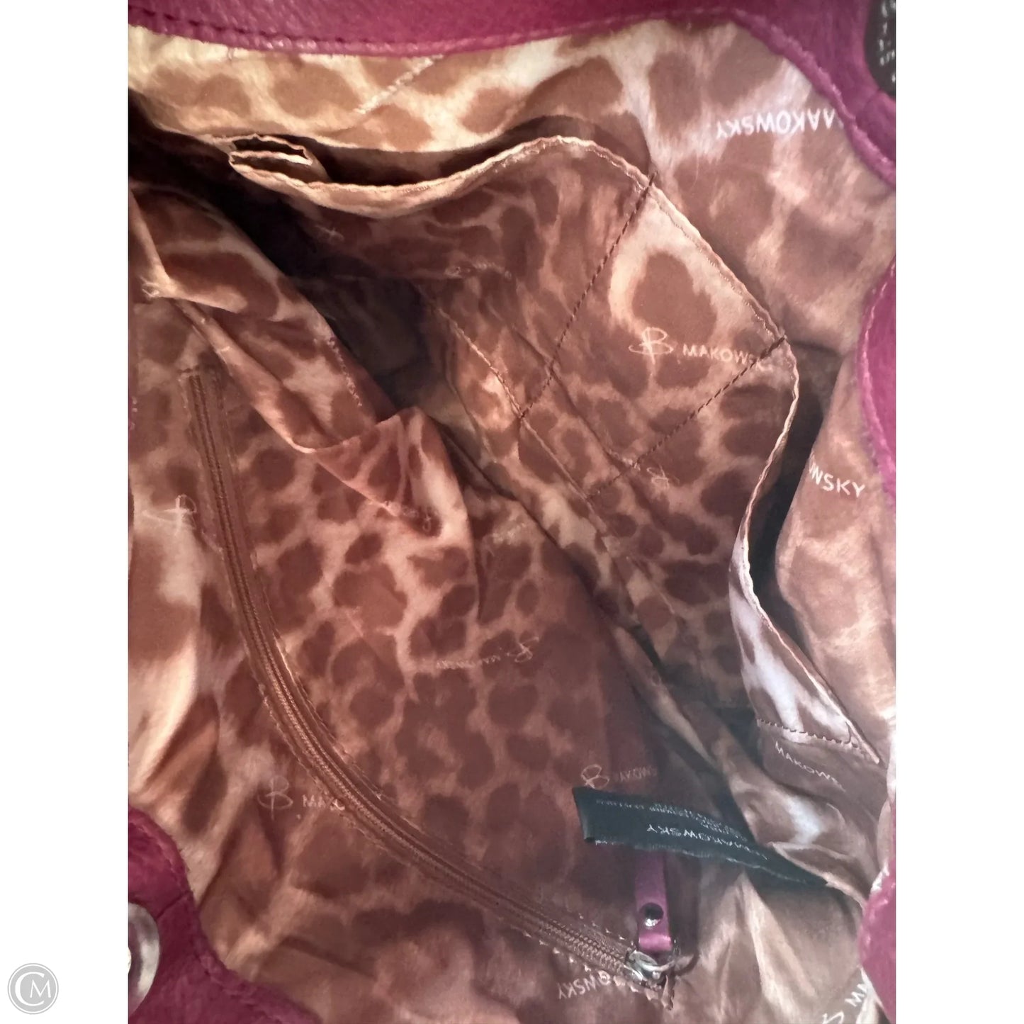 Handbag Leather By B. Makowsky, Size: Medium