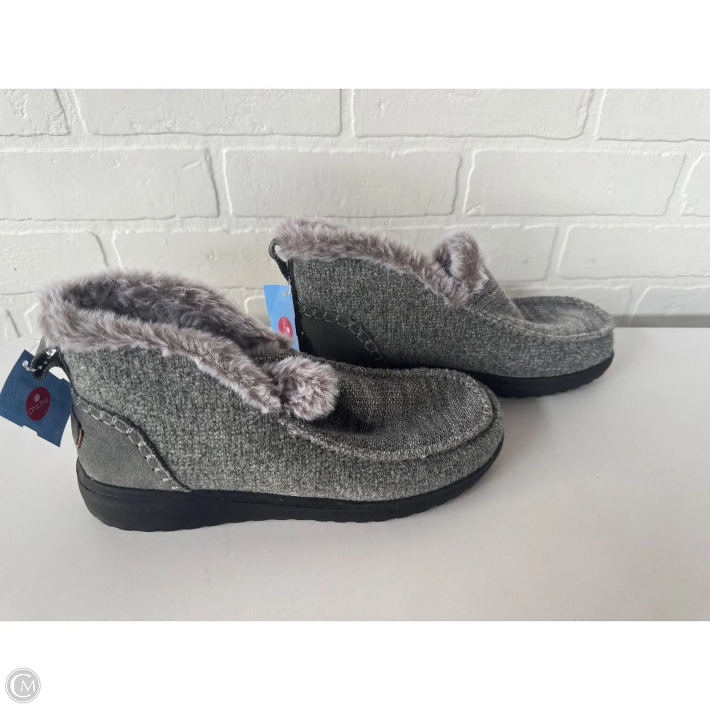 Boots Ankle Flats By Hey Dude In Grey, Size: 8