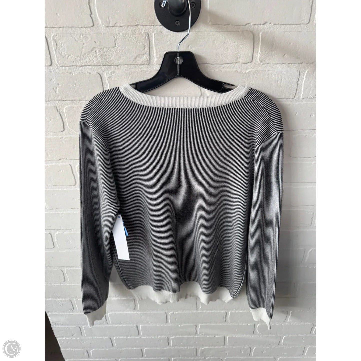 Sweater Cardigan By Cme In Black & White, Size: L