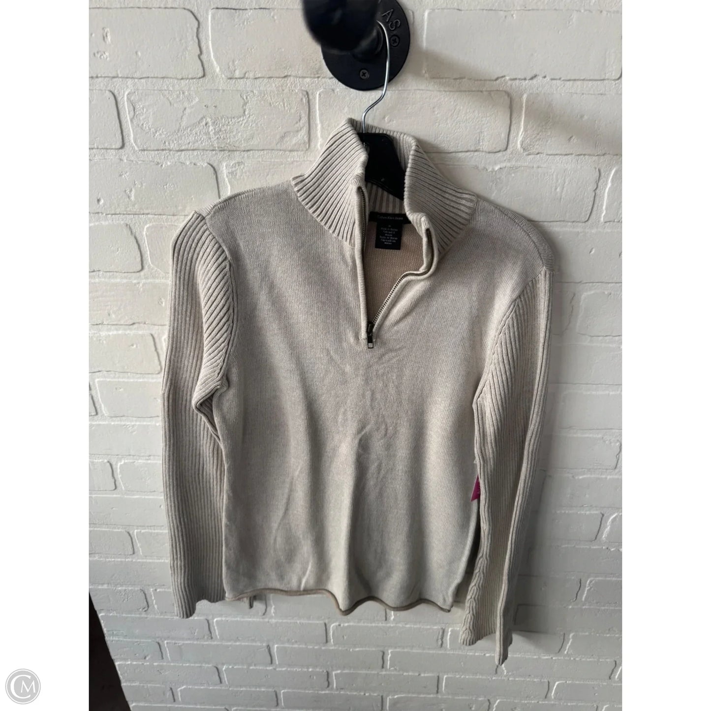 Sweater By Calvin Klein In Tan, Size: M