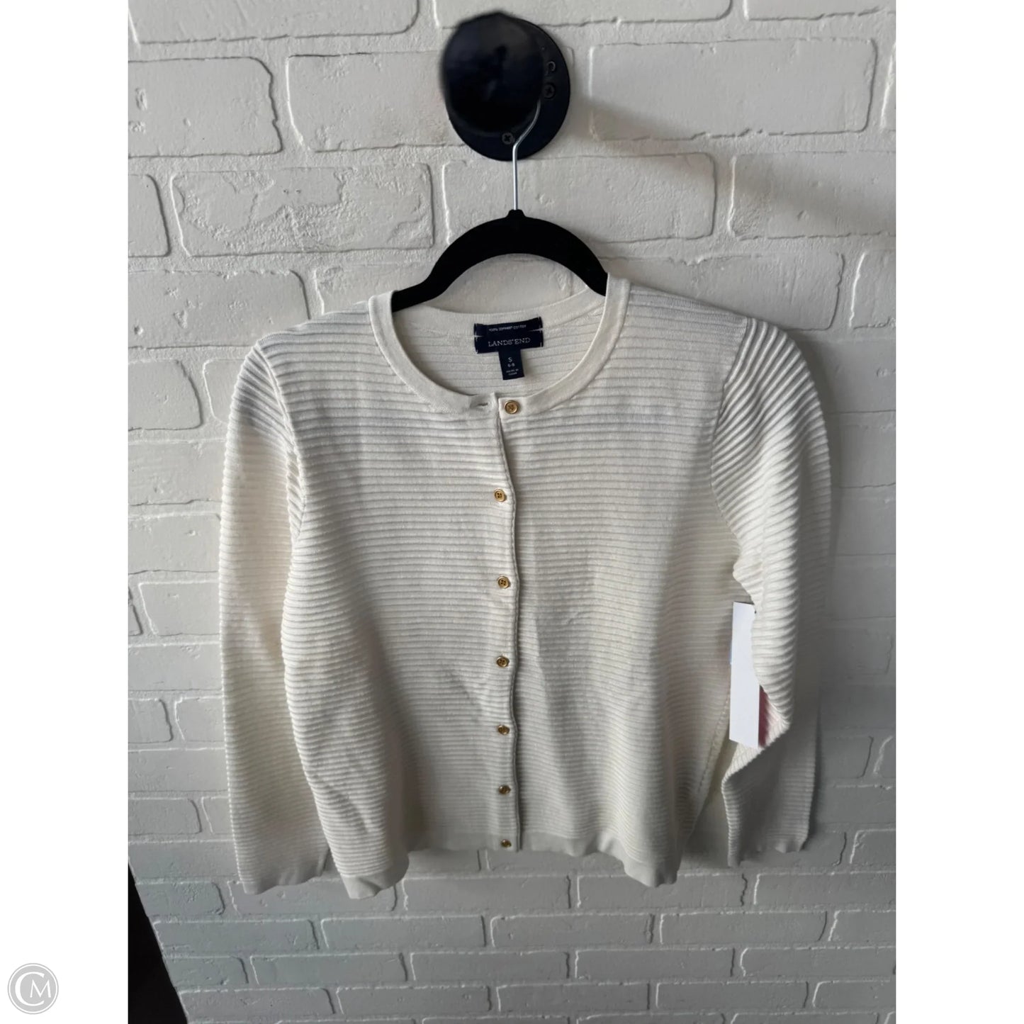 Sweater Cardigan By Lands End In White, Size: S