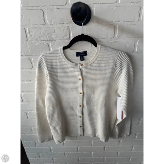 Sweater Cardigan By Lands End In White, Size: S