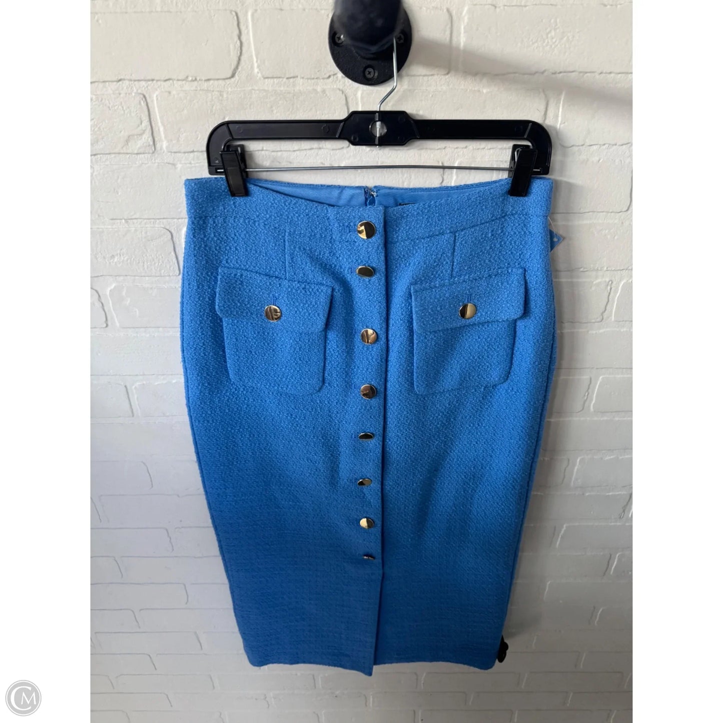 Skirt Maxi By Ann Taylor In Blue & Gold, Size: 4