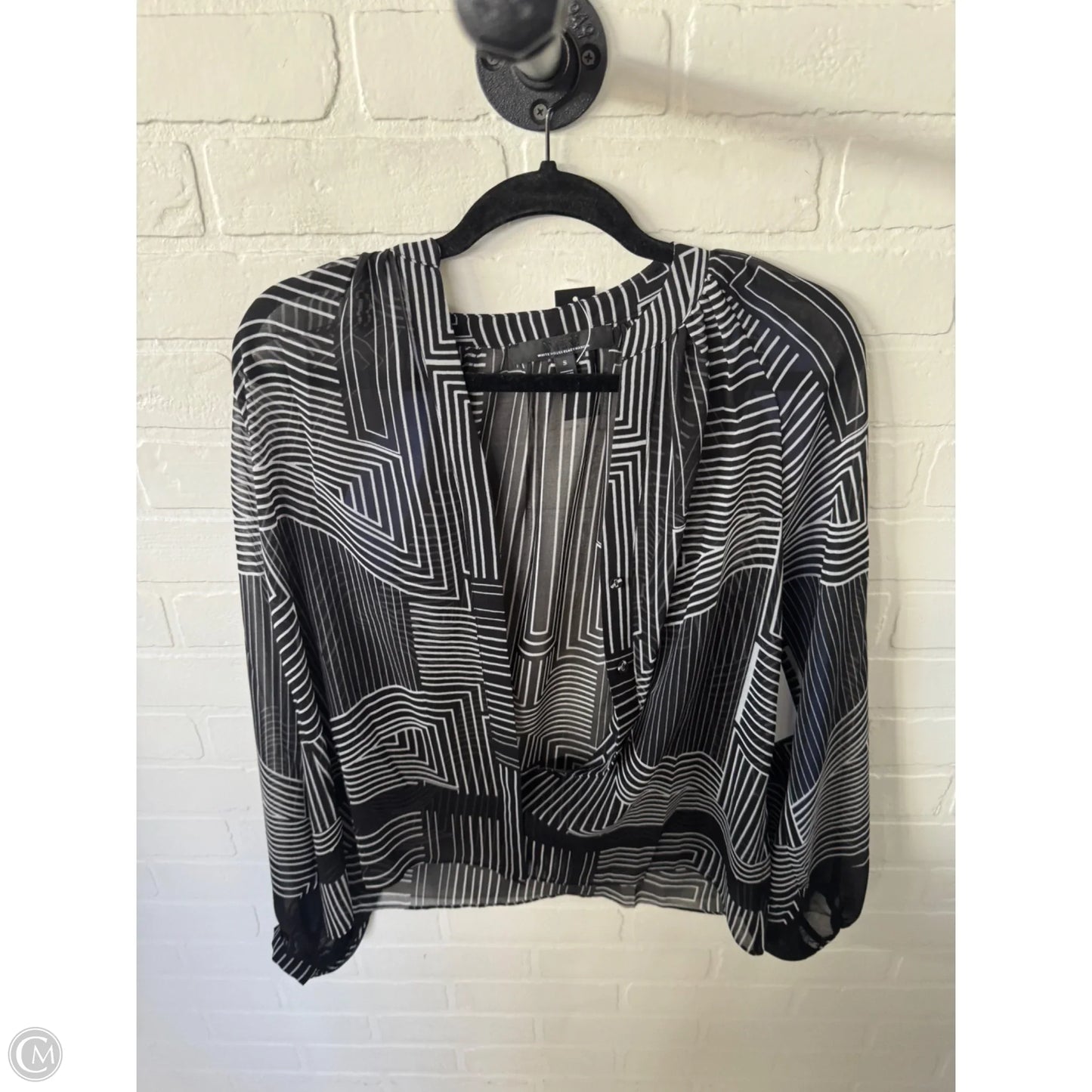 Top Long Sleeve By White House Black Market In Black & Blue, Size: S