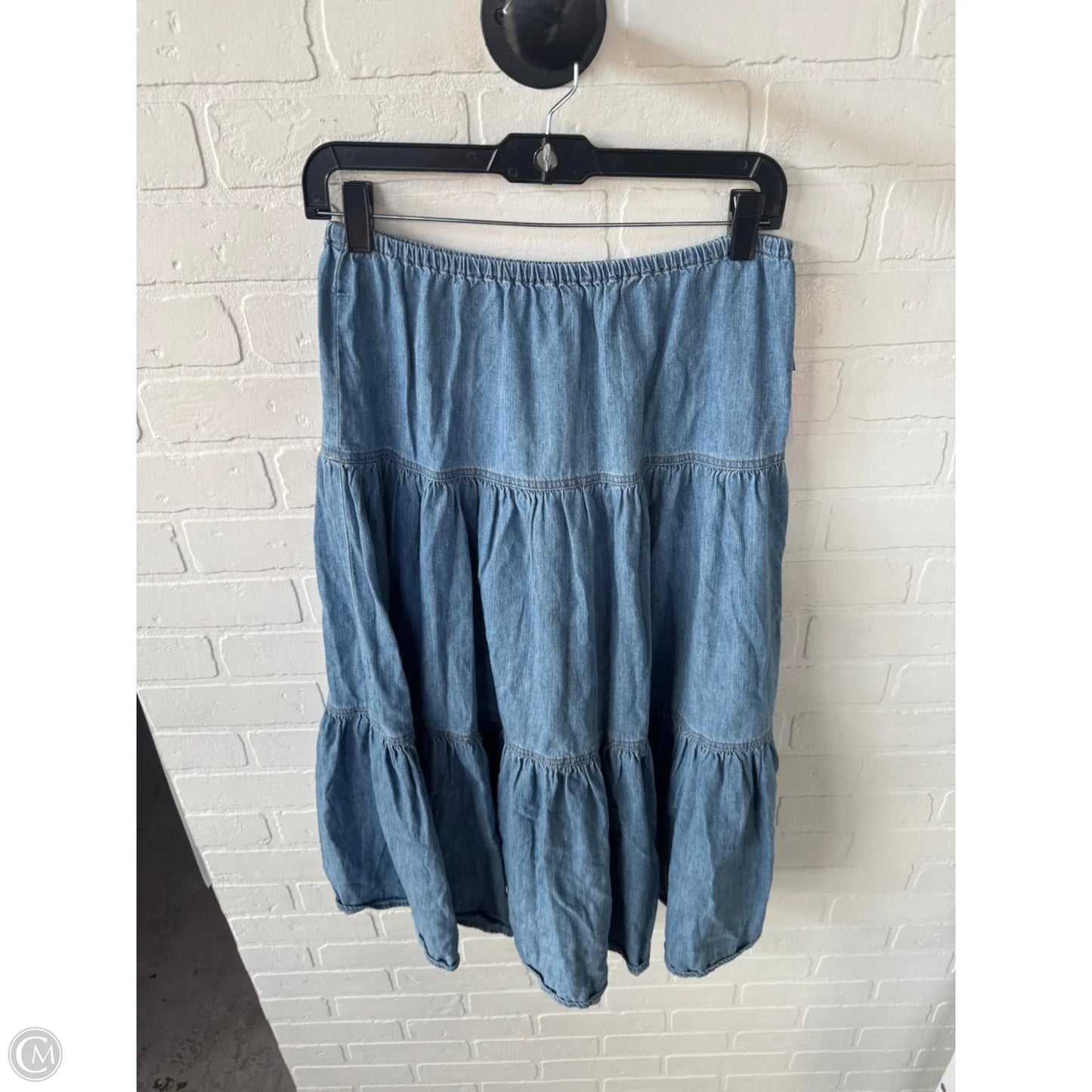 Skirt Midi By Lauren By Ralph Lauren In Blue Denim, Size: 2