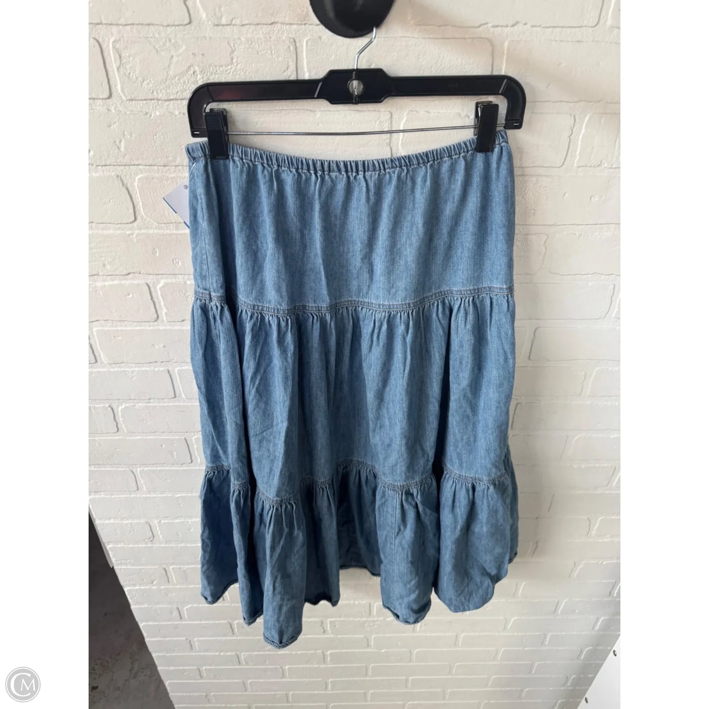 Skirt Midi By Lauren By Ralph Lauren In Blue Denim, Size: 2