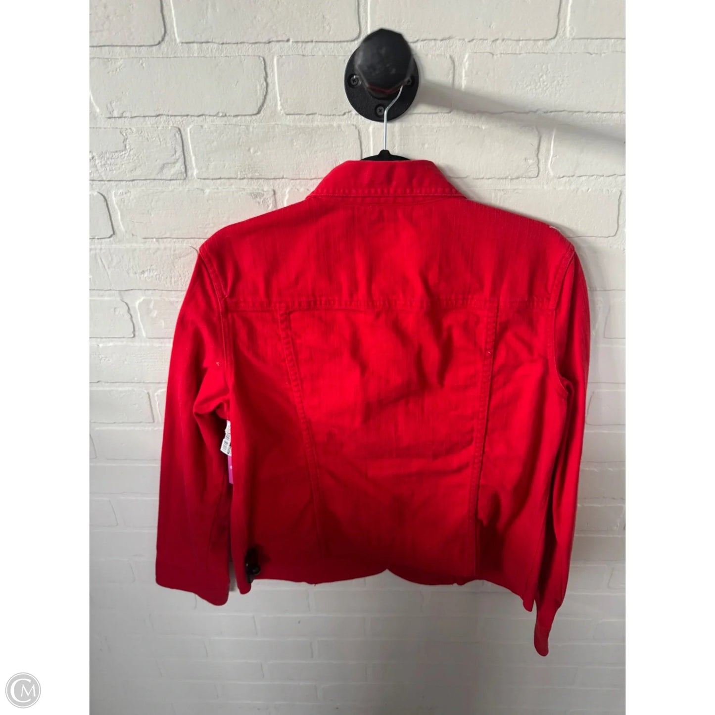 Jacket Denim By Talbots In Red Denim, Size: M