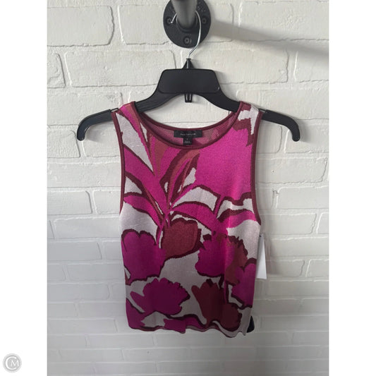Vest Sweater By Ann Taylor In Pink & Red, Size: M