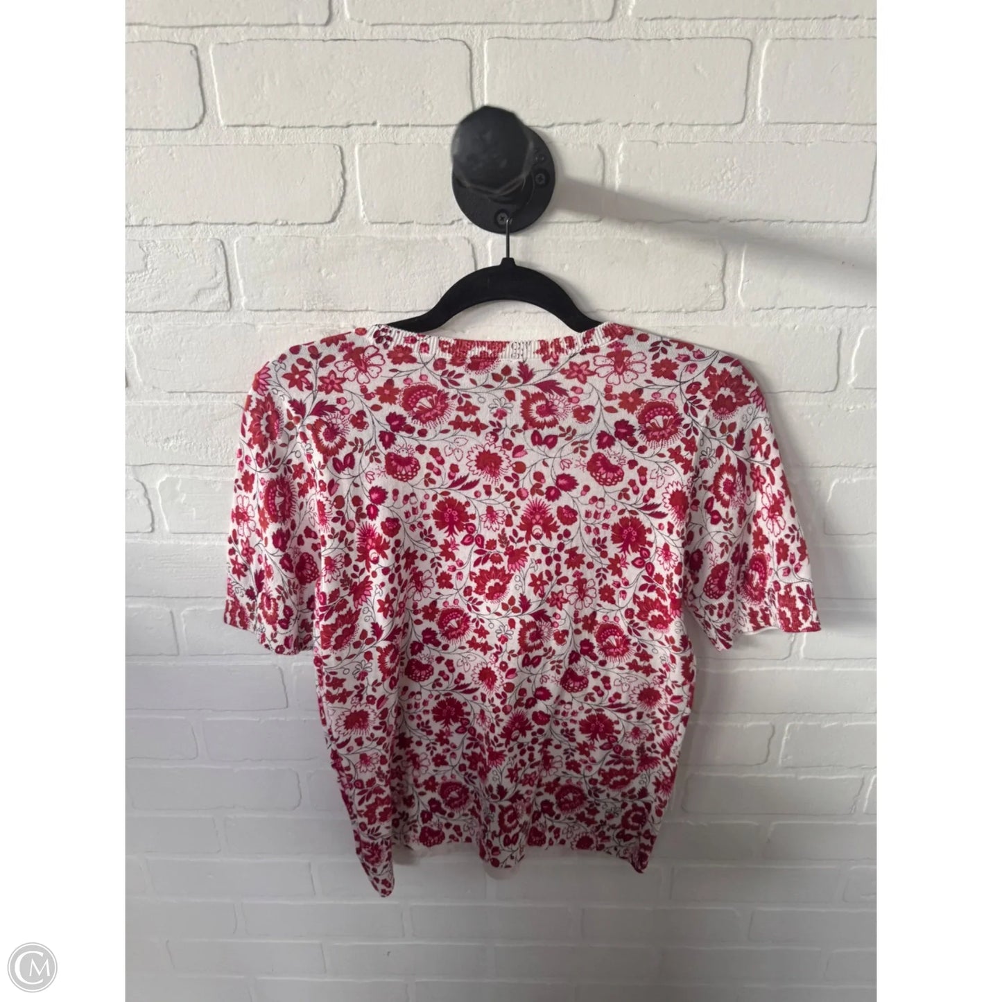 Sweater Short Sleeve By Ann Taylor In Orange & Pink, Size: M