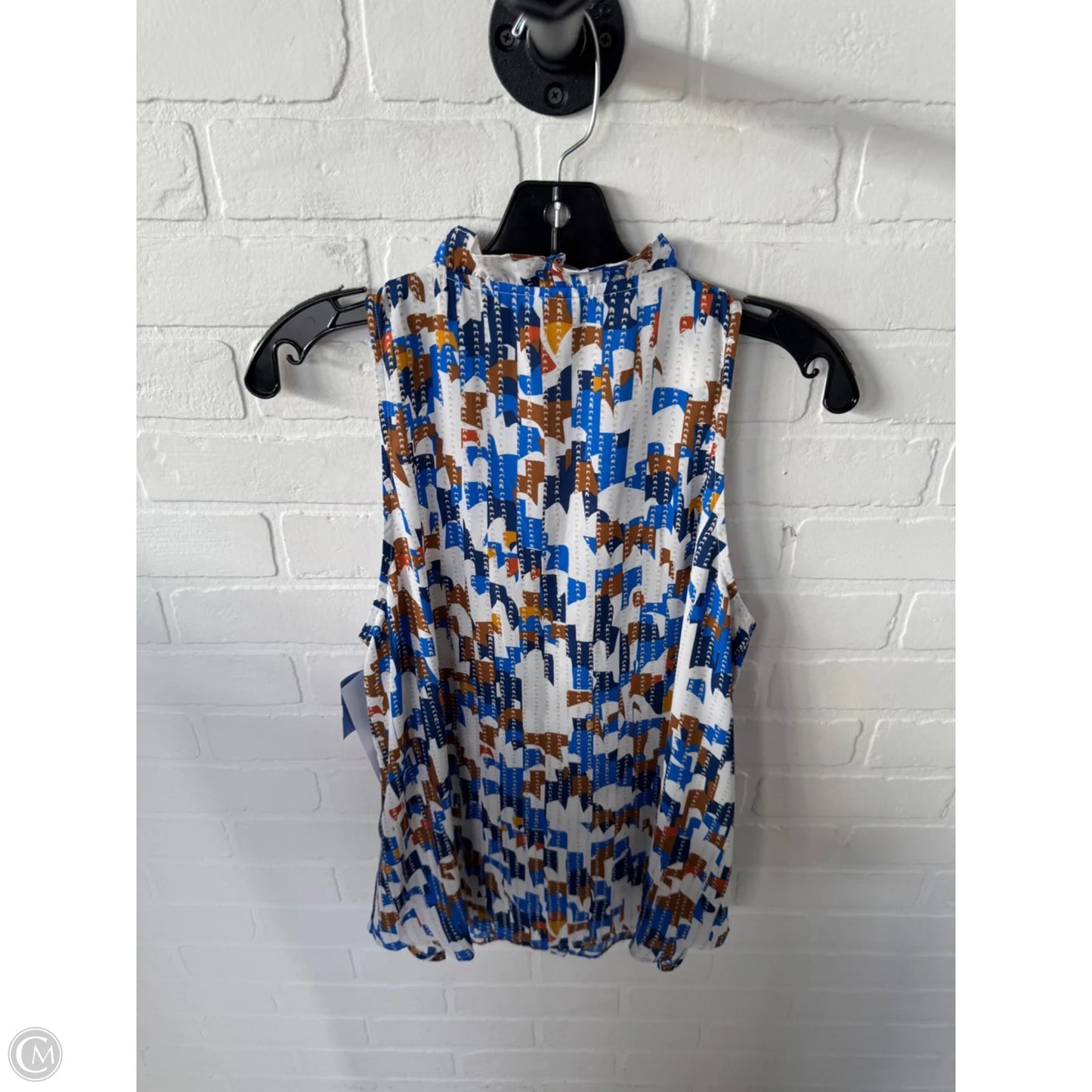 Top Sleeveless By Cabi In Blue & Tan, Size: M
