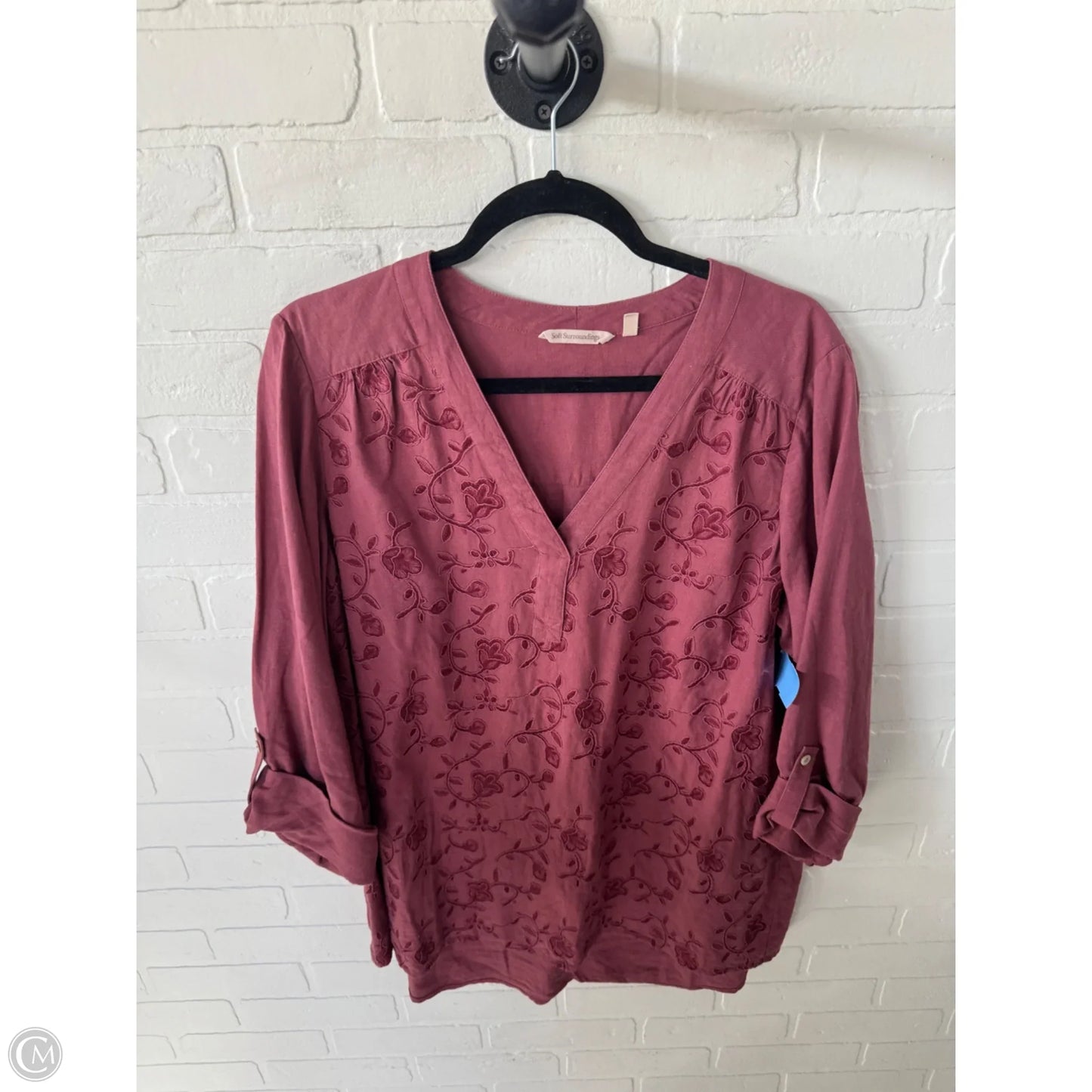 Tunic Long Sleeve By Soft Surroundings In Red, Size: Xl