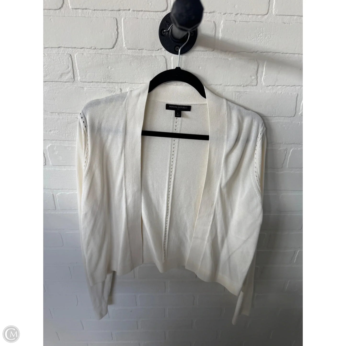 Sweater Cardigan By Banana Republic In Cream, Size: L