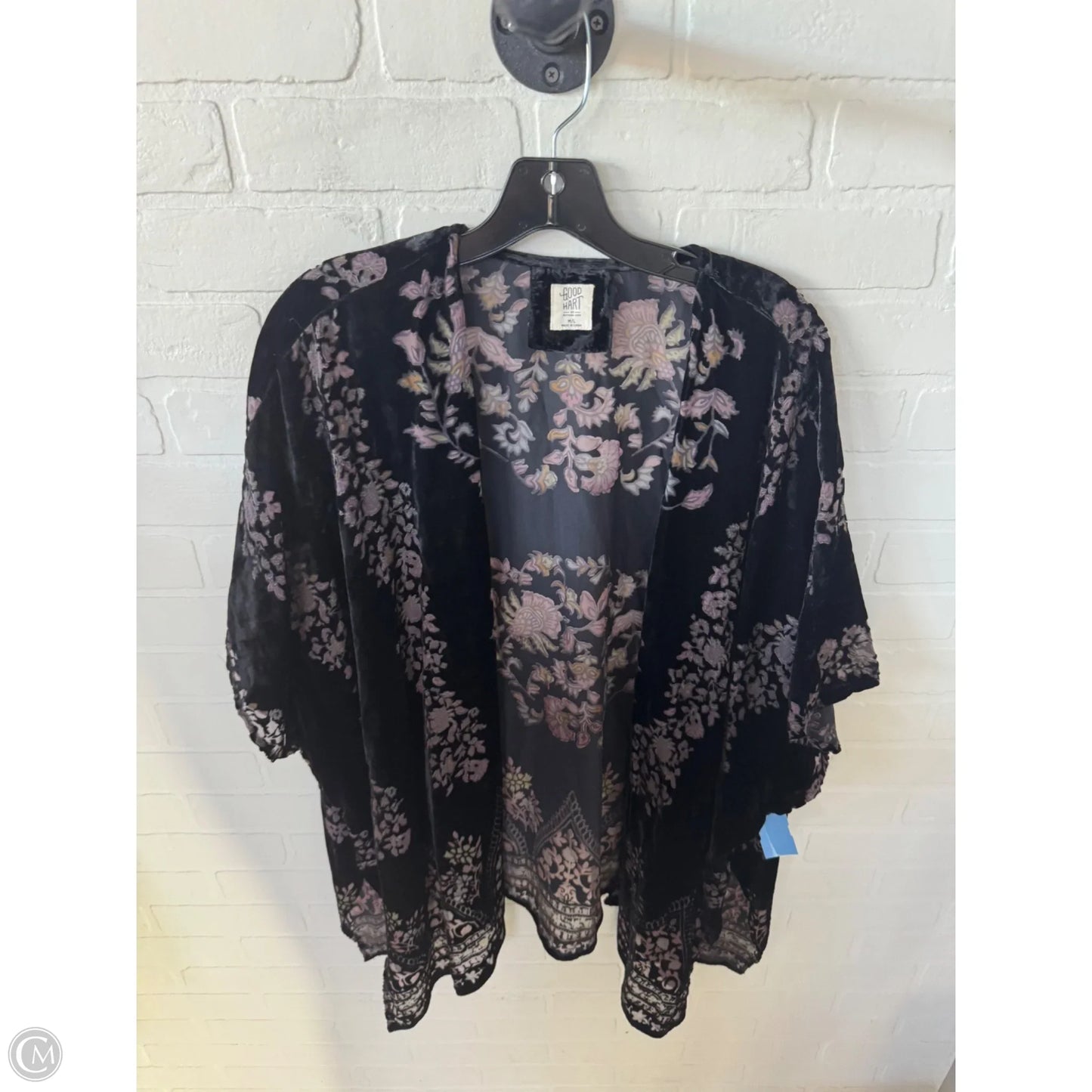 Kimono By Good Hart In Black & Grey, Size: M