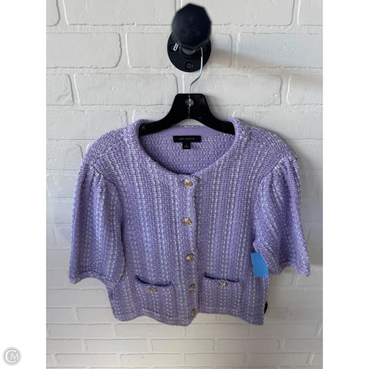 Blazer By Ann Taylor In Purple & White, Size: M