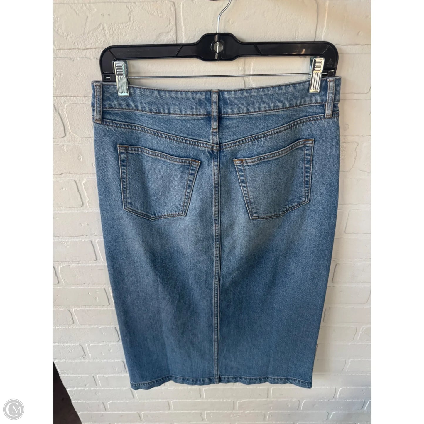 Skirt Midi By Loft In Blue Denim, Size: 4