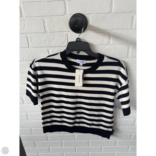 Sweater Short Sleeve By Evereve In Black & Cream, Size: S