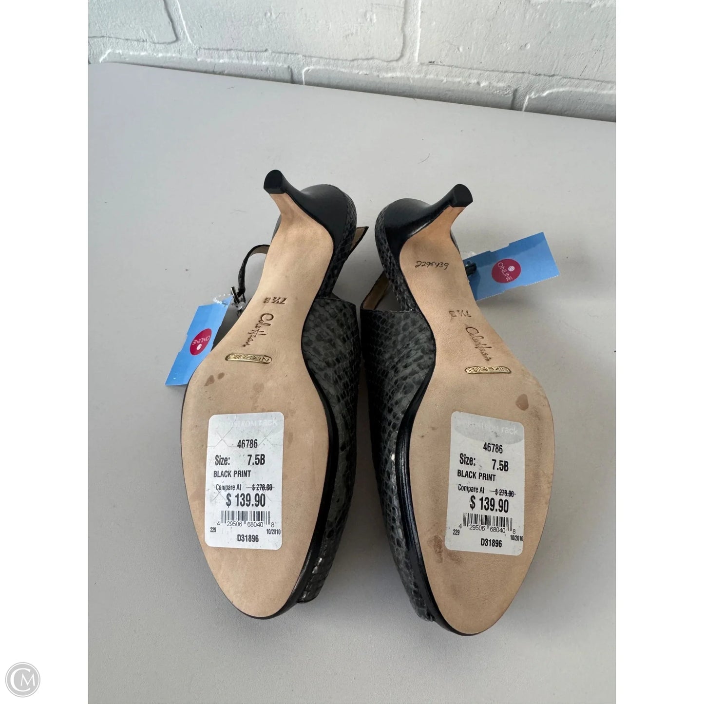 Sandals Heels Kitten By Cole-haan In Grey, Size: 7.5