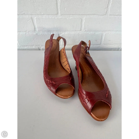 Sandals Heels Block By Cmb In Red, Size: 7.5