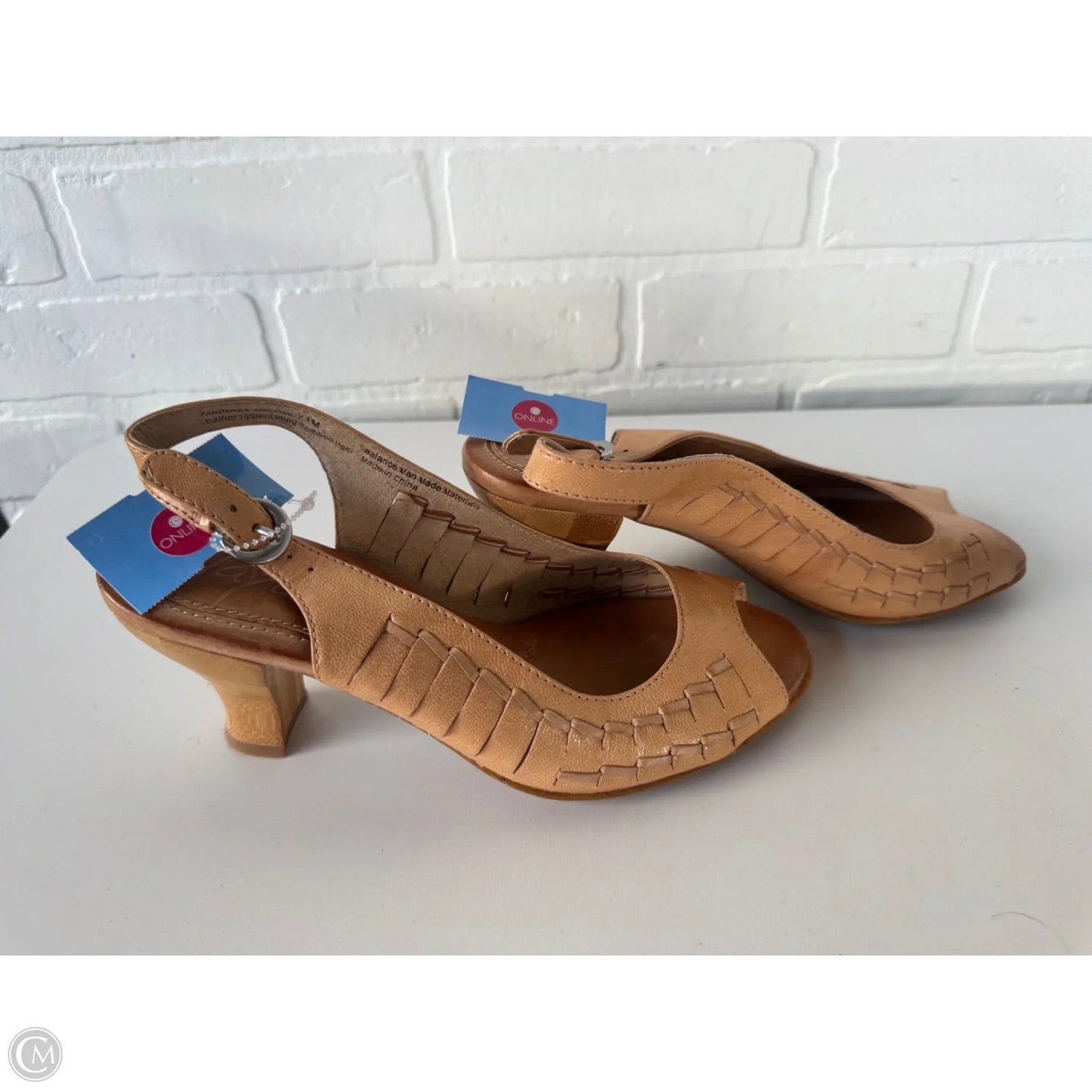 Sandals Heels Block By Cmb In Tan, Size: 7.5