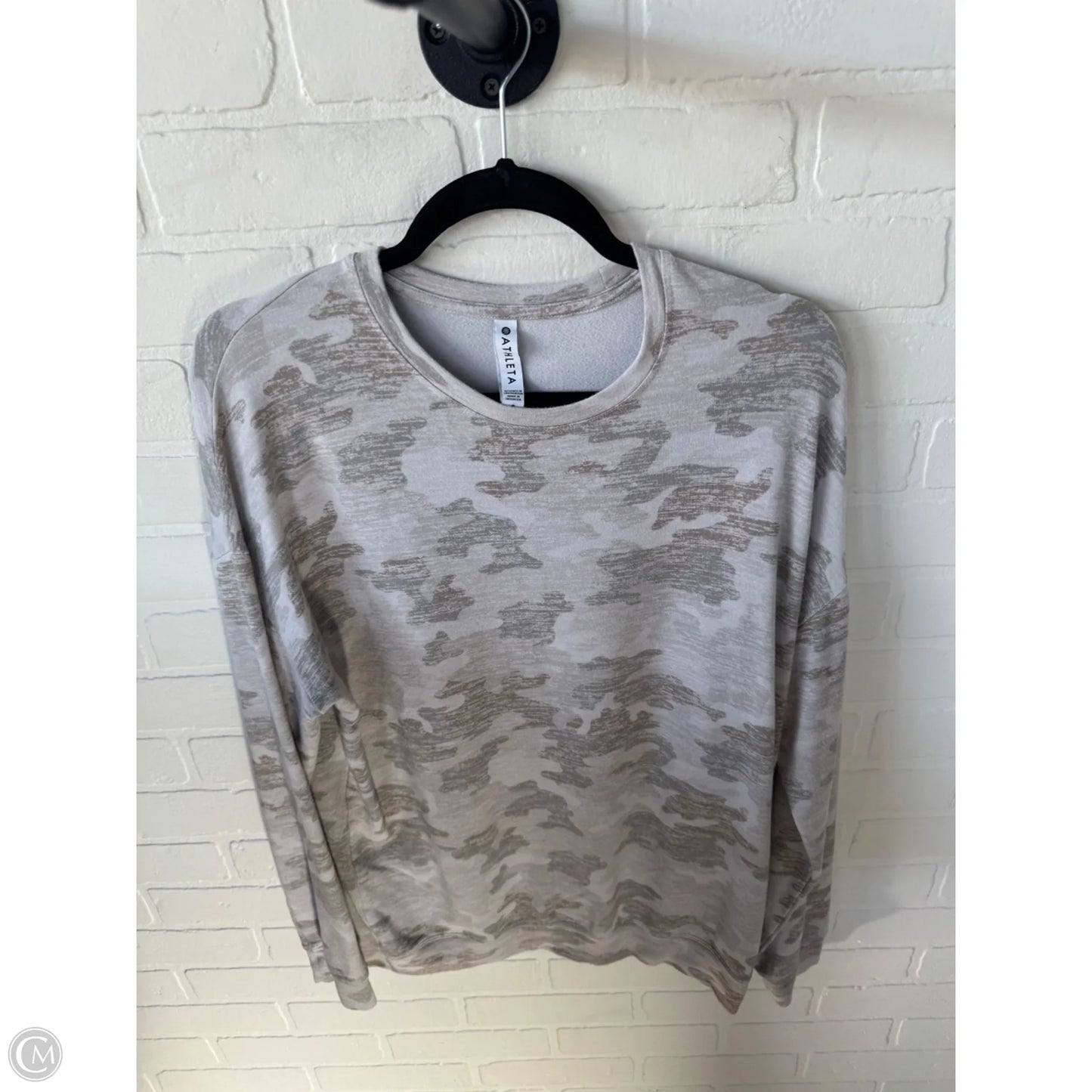Athletic Sweatshirt Crewneck By Athleta In Grey & Tan, Size: S