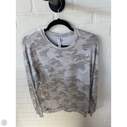 Athletic Sweatshirt Crewneck By Athleta In Grey & Tan, Size: S