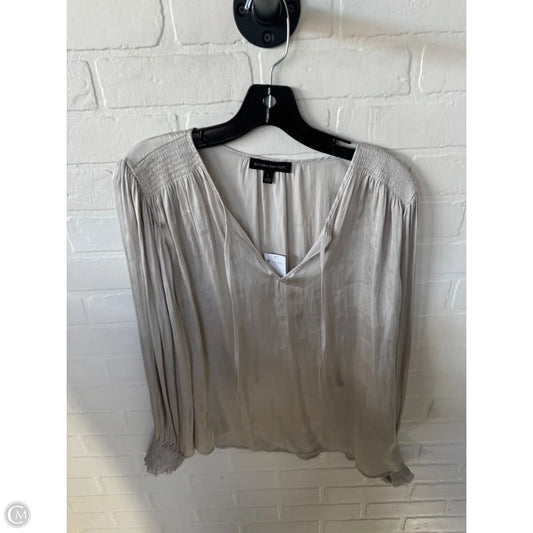 Top Long Sleeve By Banana Republic In Silver, Size: L