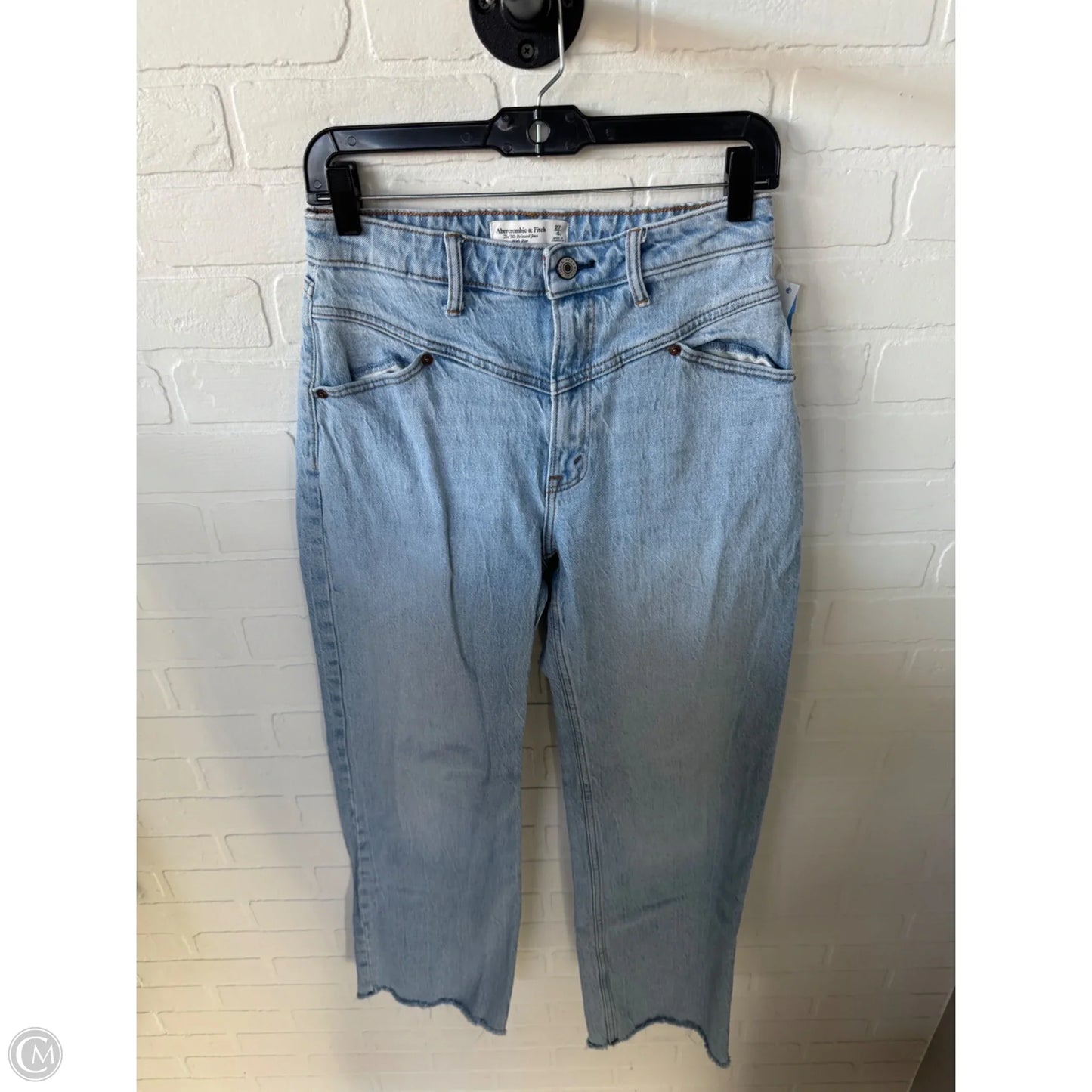 Jeans Straight By Abercrombie And Fitch In Blue Denim, Size: 4l
