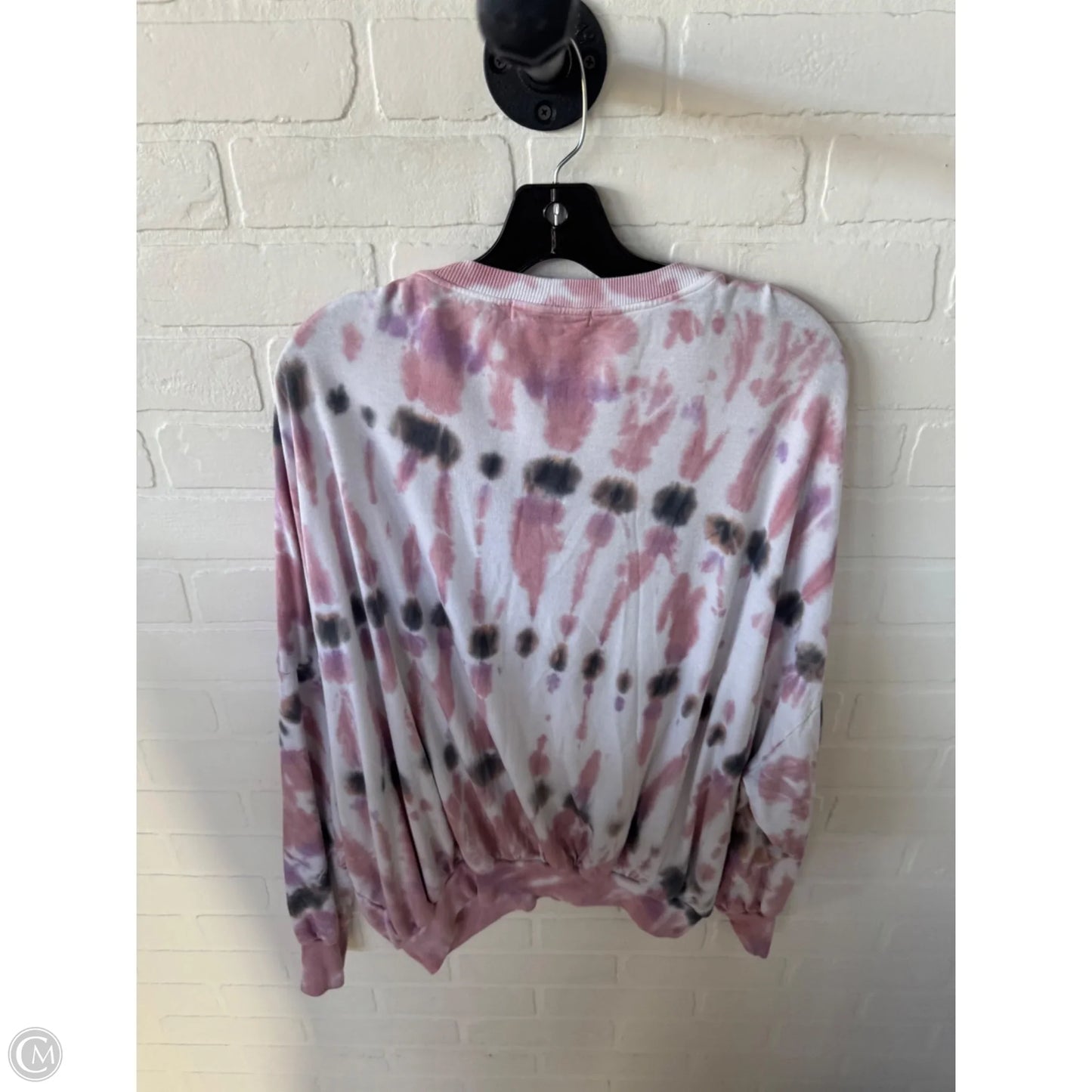 Sweatshirt Crewneck By Young Fabulous & Broke In Pink & White, Size: L