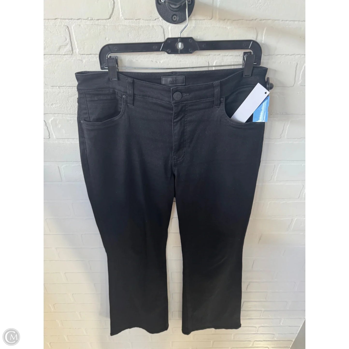Jeans Flared By Kut In Black Denim, Size: 12
