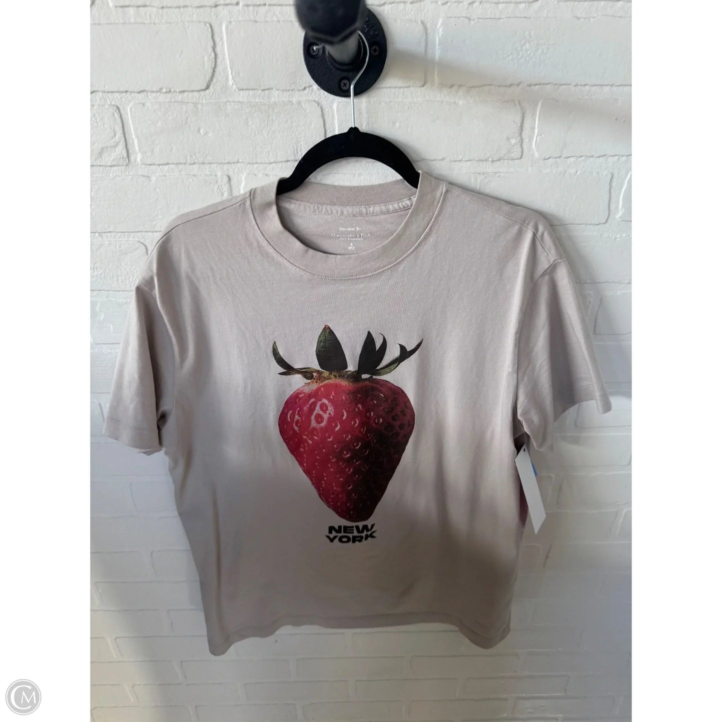 Top Short Sleeve By Abercrombie And Fitch In Tan, Size: S