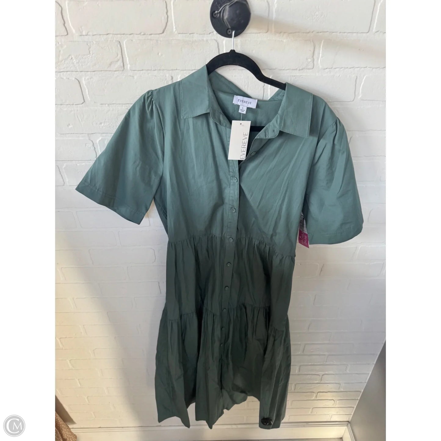 Dress Casual Midi By Evereve In Green, Size: L