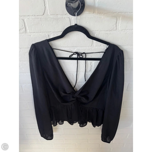 Top 3/4 Sleeve By H&m In Black, Size: L