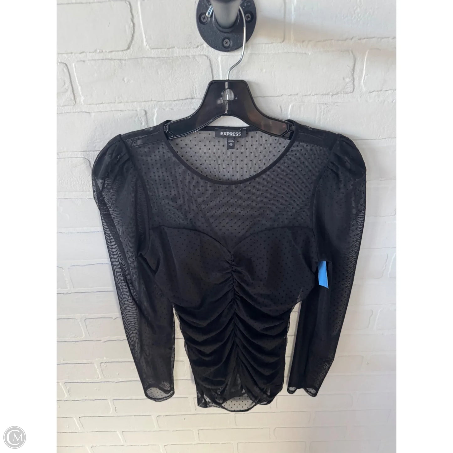 Top Long Sleeve By Express In Black, Size: Xs