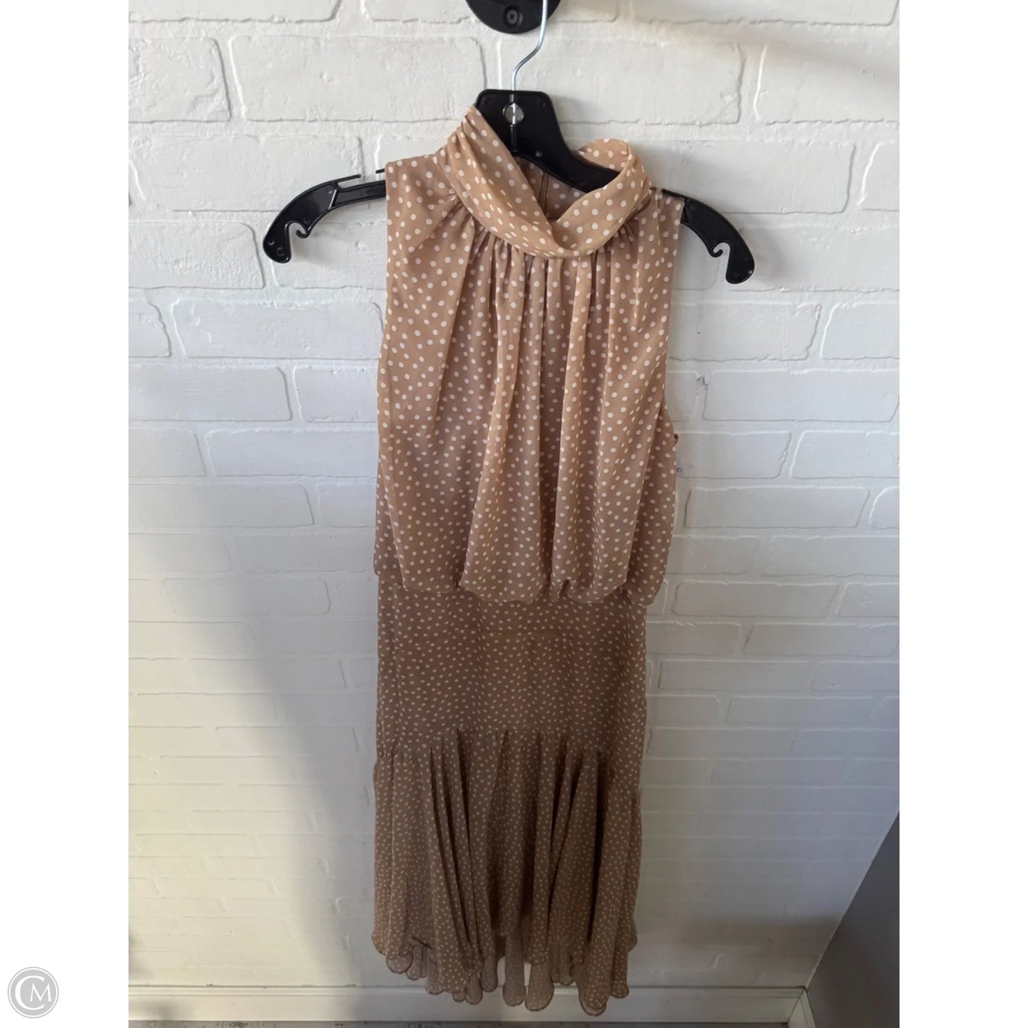 Dress Party Midi By Taylor In Tan & White, Size: S