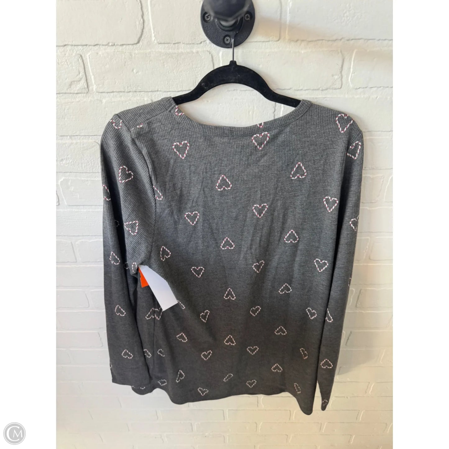 Top Long Sleeve By Torrid In Grey & Red, Size: 2x