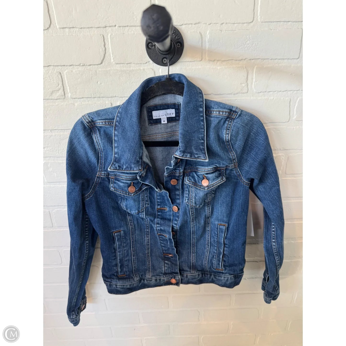 Jacket Denim By Loft In Blue Denim, Size: M