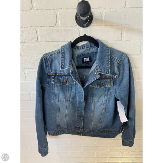Jacket Designer By Frye In Blue Denim, Size: M