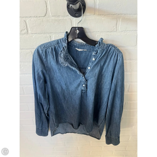 Top Long Sleeve By Caslon In Blue Denim, Size: S