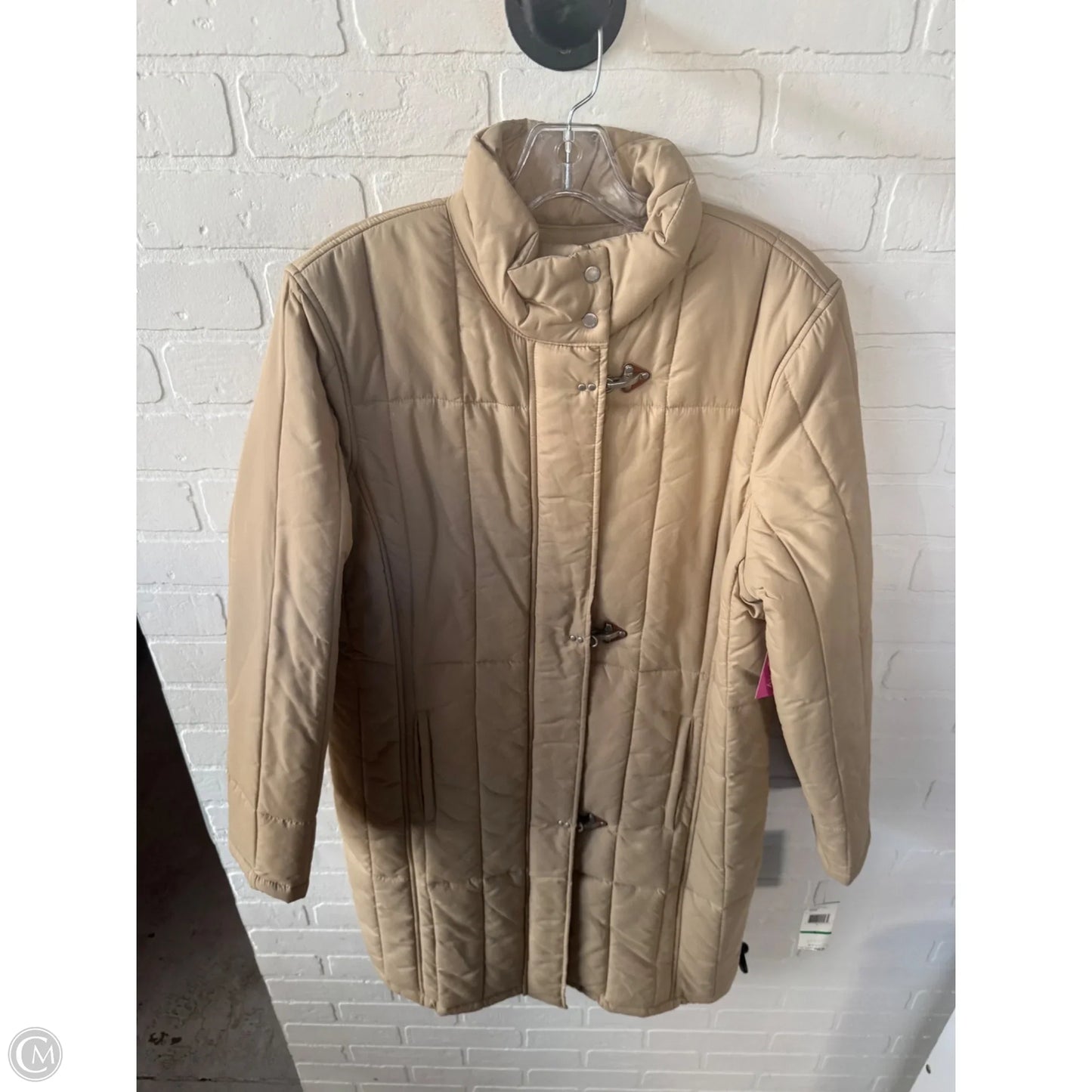 Coat Puffer & Quilted By Jones New York In Tan, Size: L