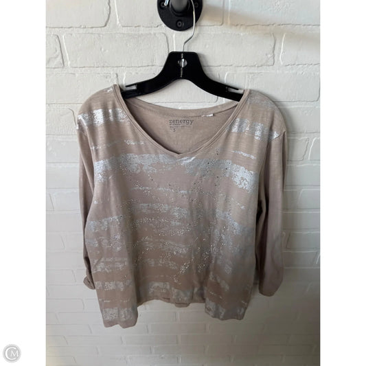 Top Long Sleeve By Chicos In Tan, Size: Xl