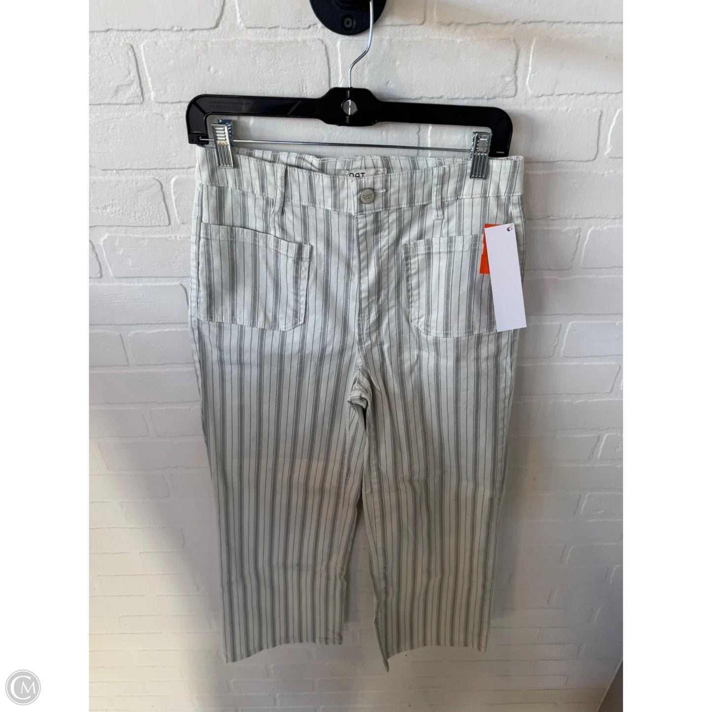 Pants Wide Leg By Oat In Green & White, Size: 8