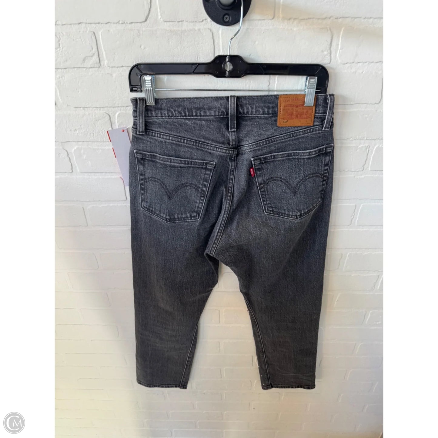 Jeans Straight By Levis In Black Denim, Size: 4