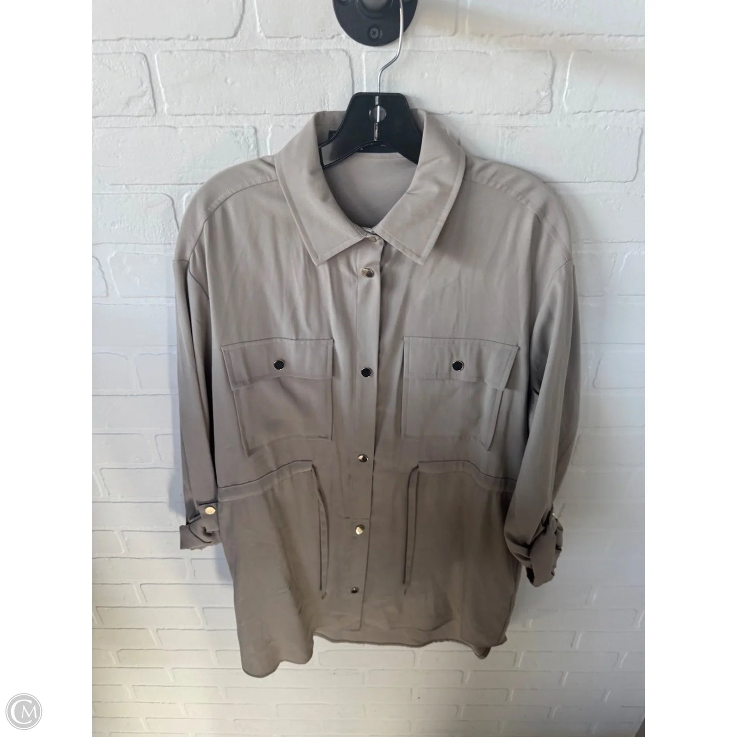 Jacket Shirt By Zara In Tan, Size: M