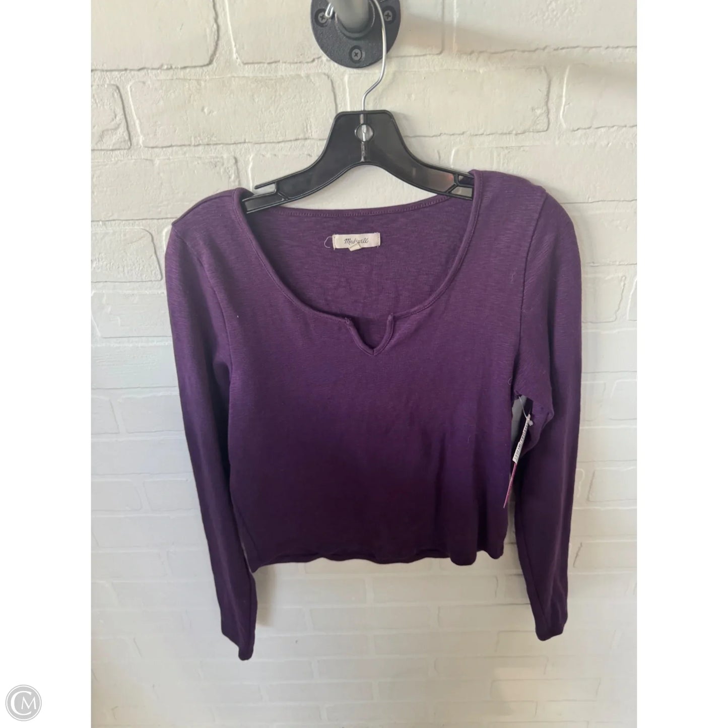 Top Long Sleeve Basic By Madewell In Purple, Size: L